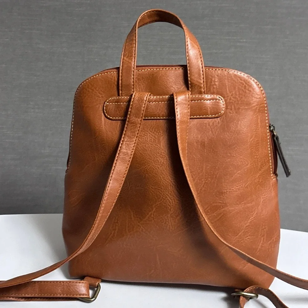 b.o.c. Born Backpack Brown Tooled Floral Faux Leather Everyday Bag Purse Casual
